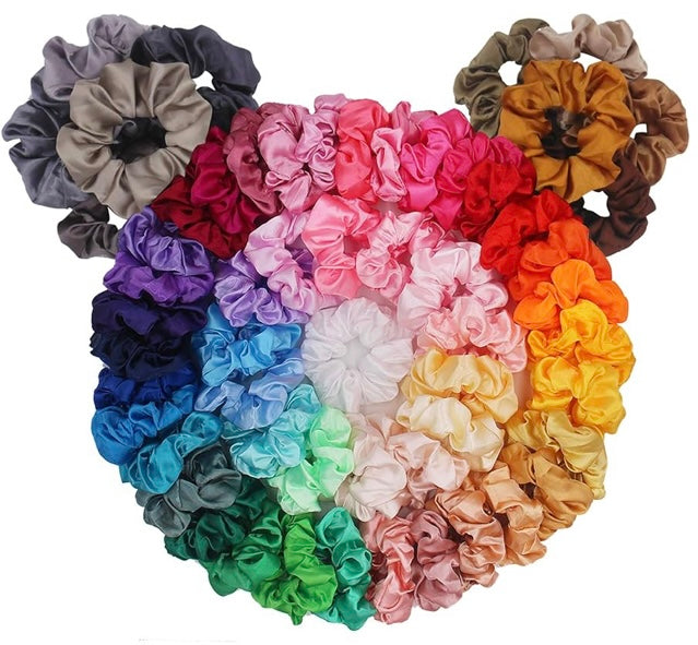 Silk Satin Non-Breakage Scrunchies 3 Piece Bundle